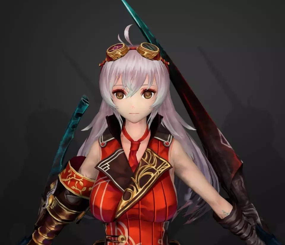 warrior girl gm 3D model