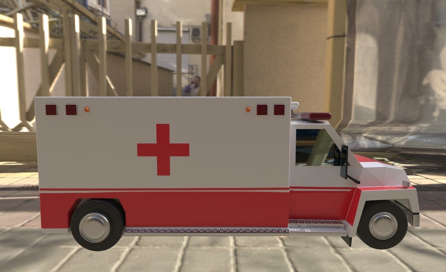 The ambulance is never late Low-poly 3D model_4