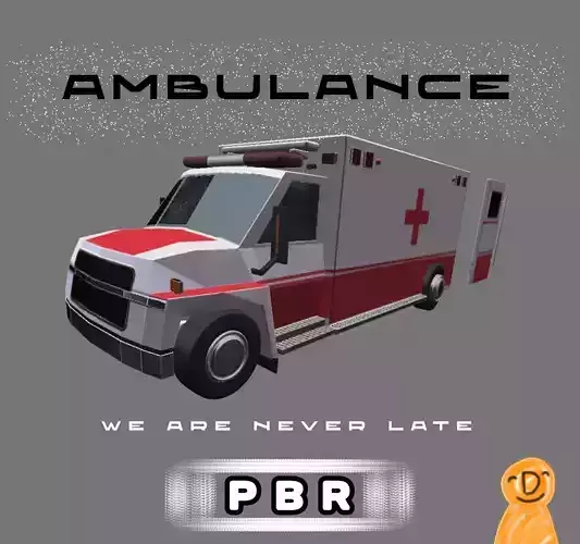 The ambulance is never late Low-poly 3D model