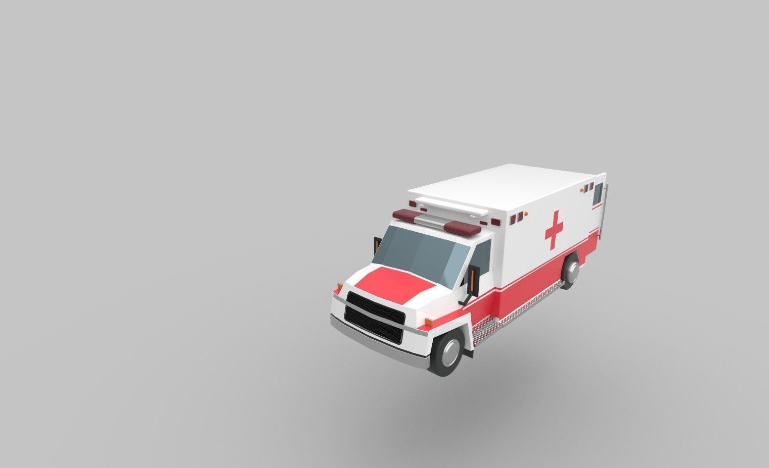 The ambulance is never late Low-poly 3D model_7