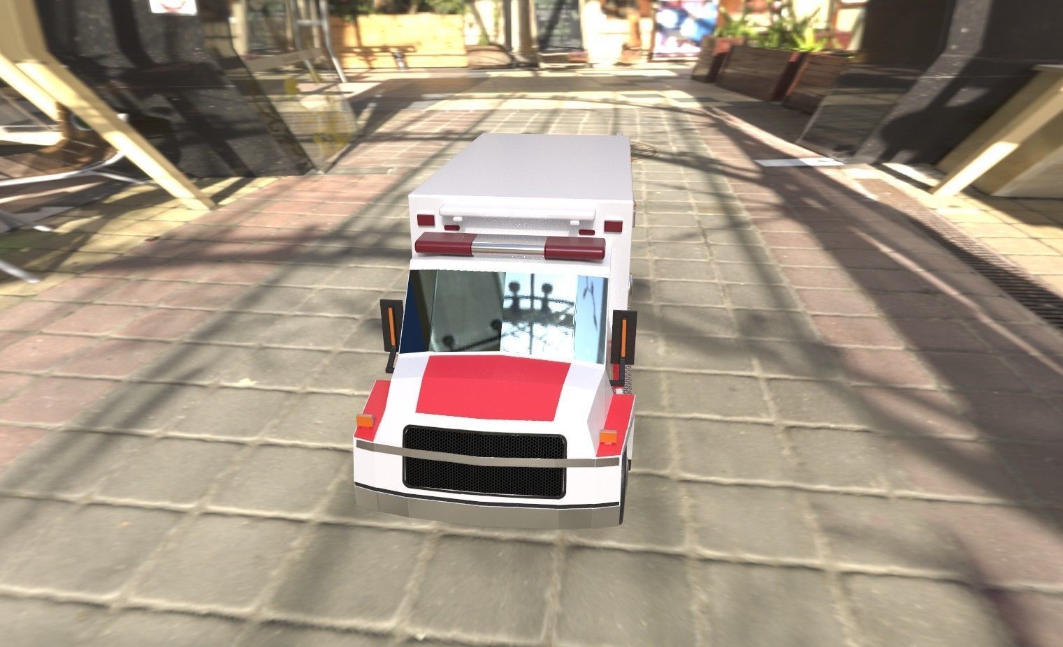 The ambulance is never late Low-poly 3D model_3
