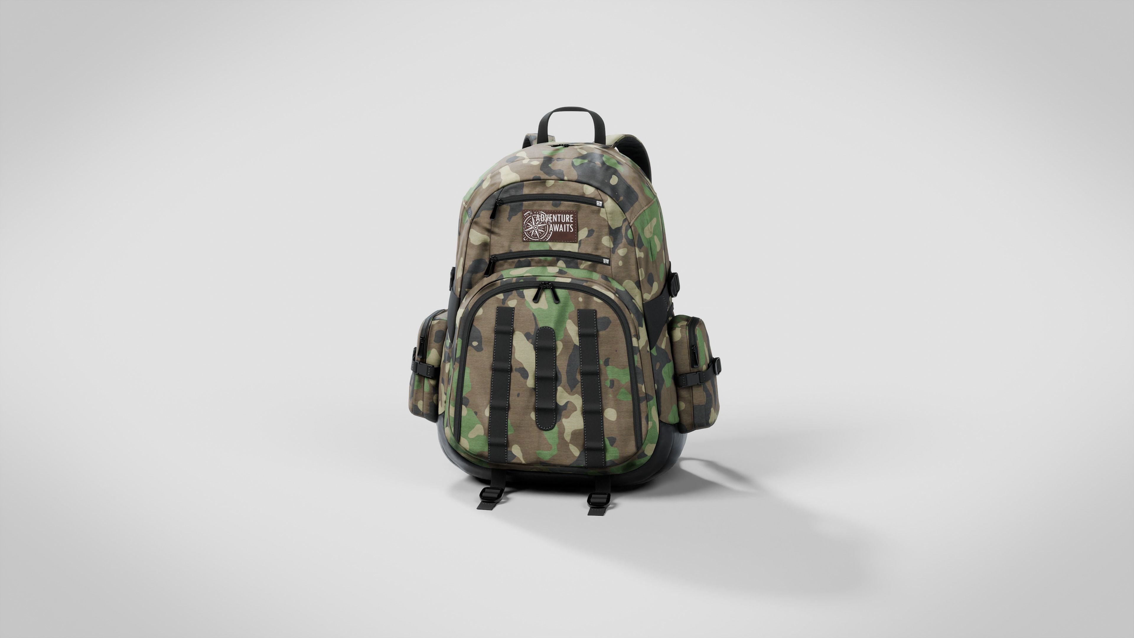 Adventure Awaits - Realistic Camouflage Backpack 3D model_9
