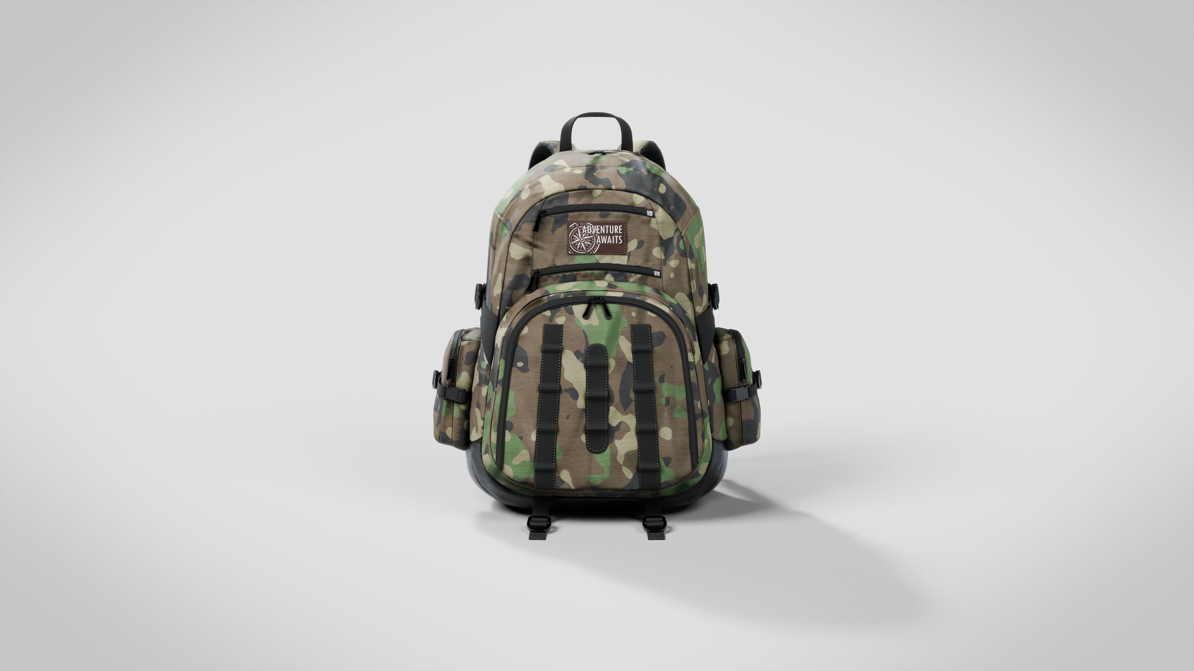 Adventure Awaits - Realistic Camouflage Backpack 3D model_2