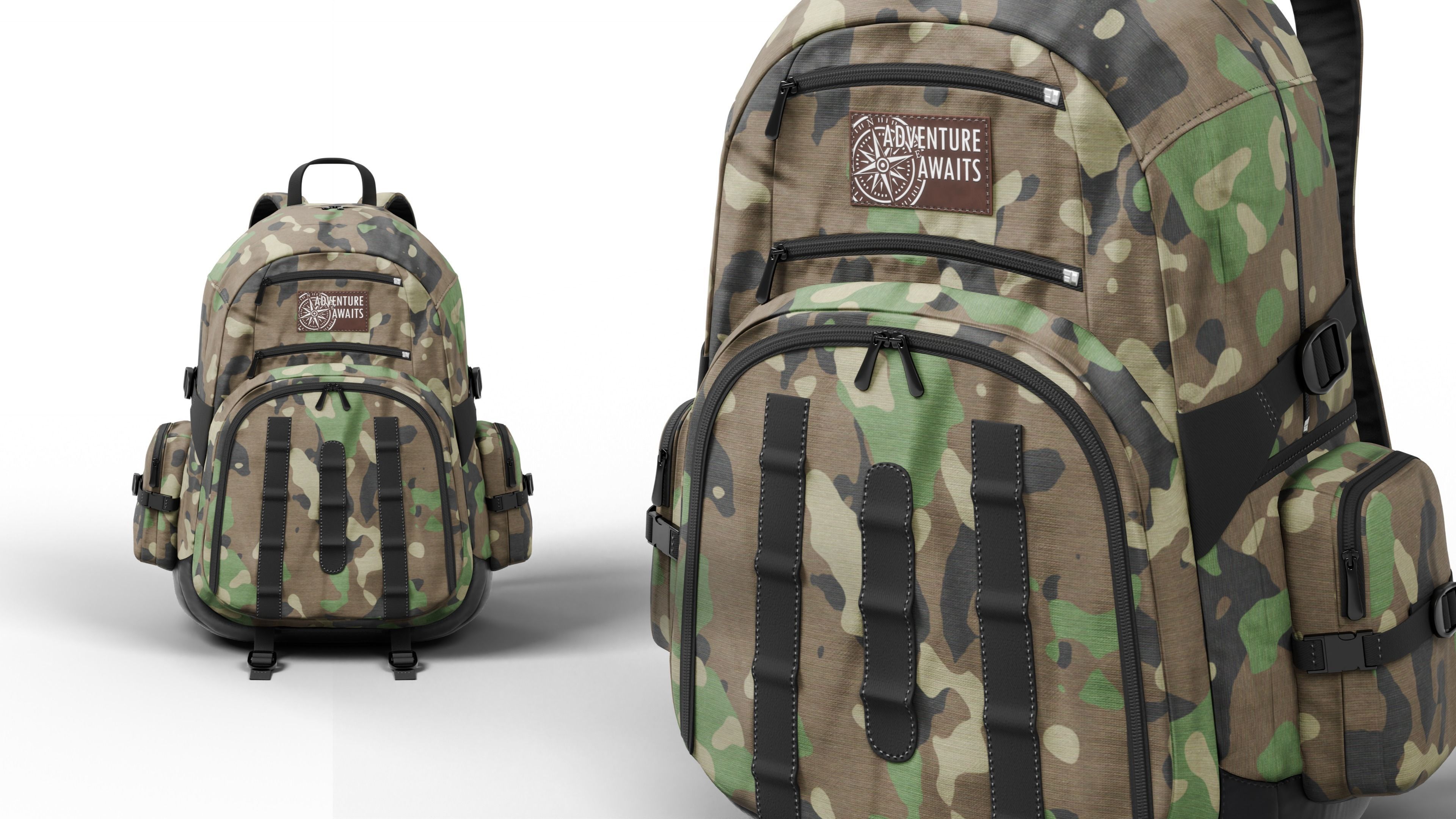 Adventure Awaits - Realistic Camouflage Backpack 3D model_0