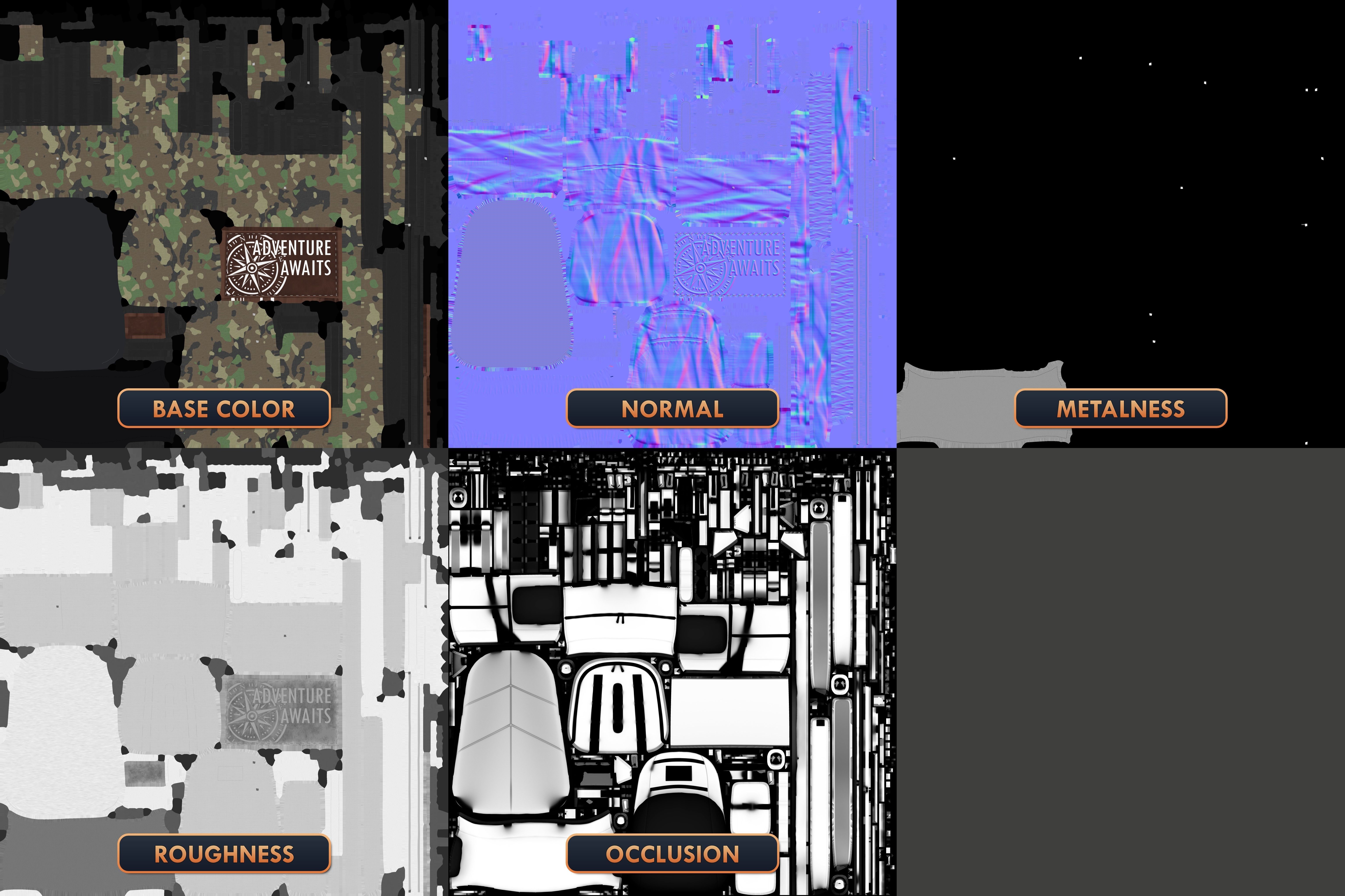 Adventure Awaits - Realistic Camouflage Backpack 3D model_18