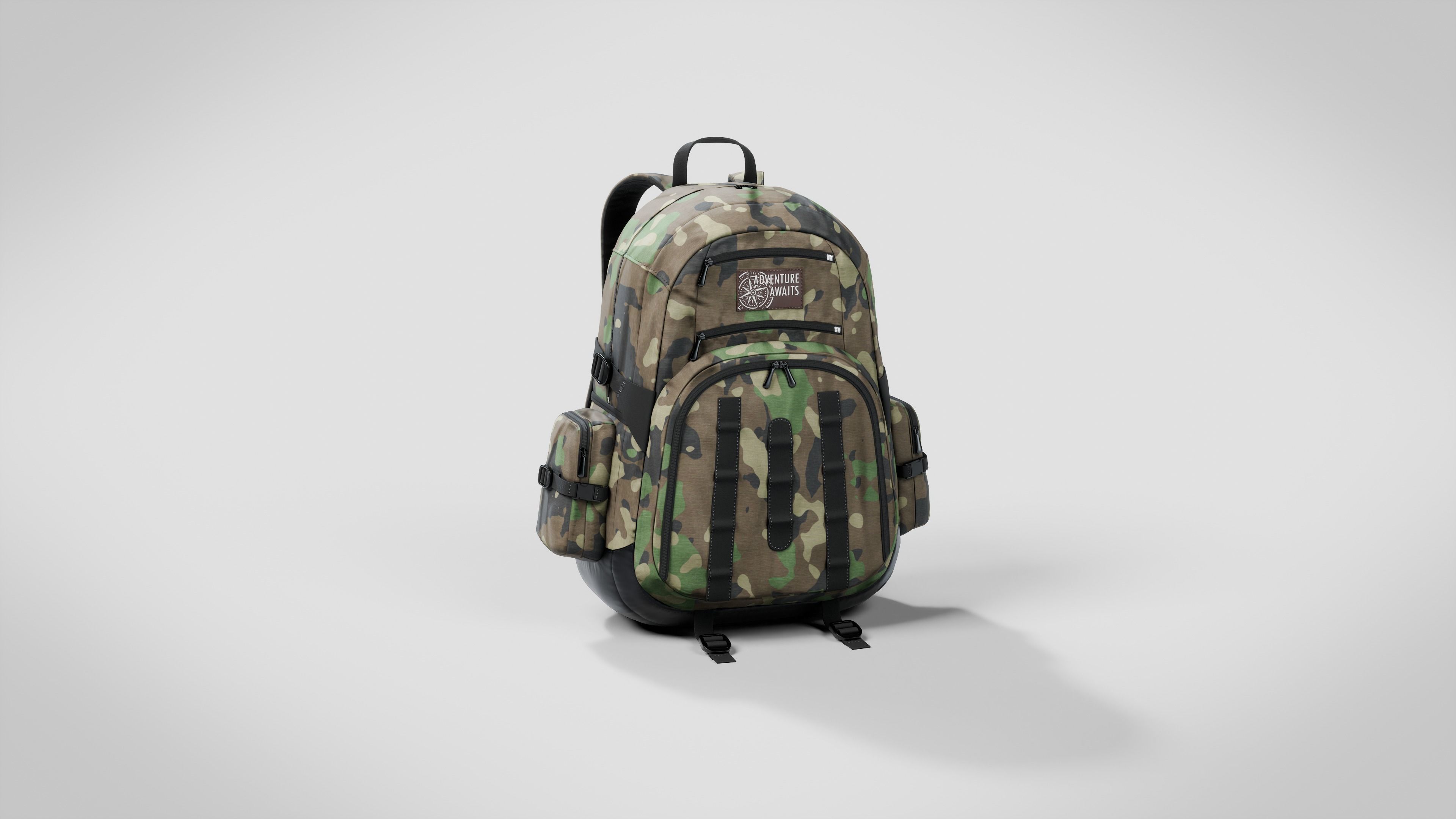 Adventure Awaits - Realistic Camouflage Backpack 3D model_3
