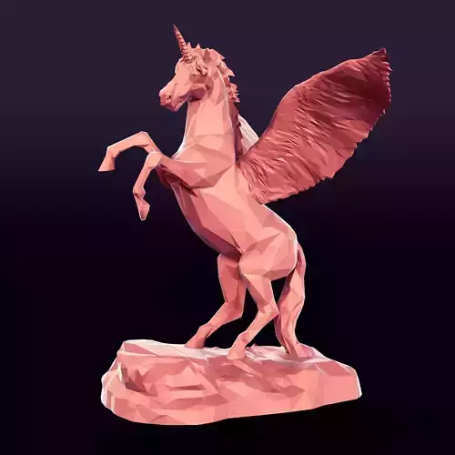 Polygonal Pegasus - Unicorn - Horse Statue - Figurine