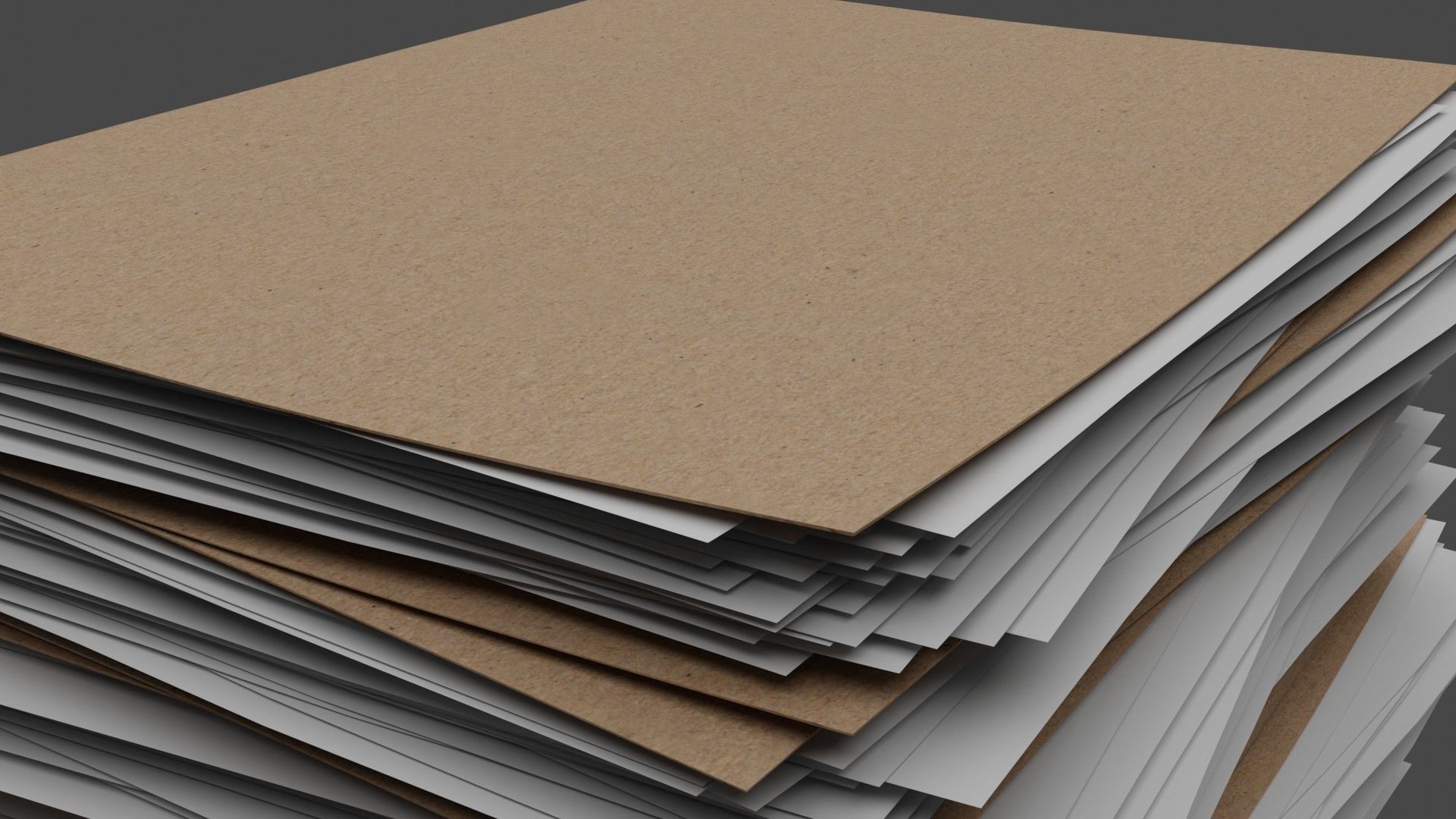 Pile of Paper Files Low-poly 3D model_5