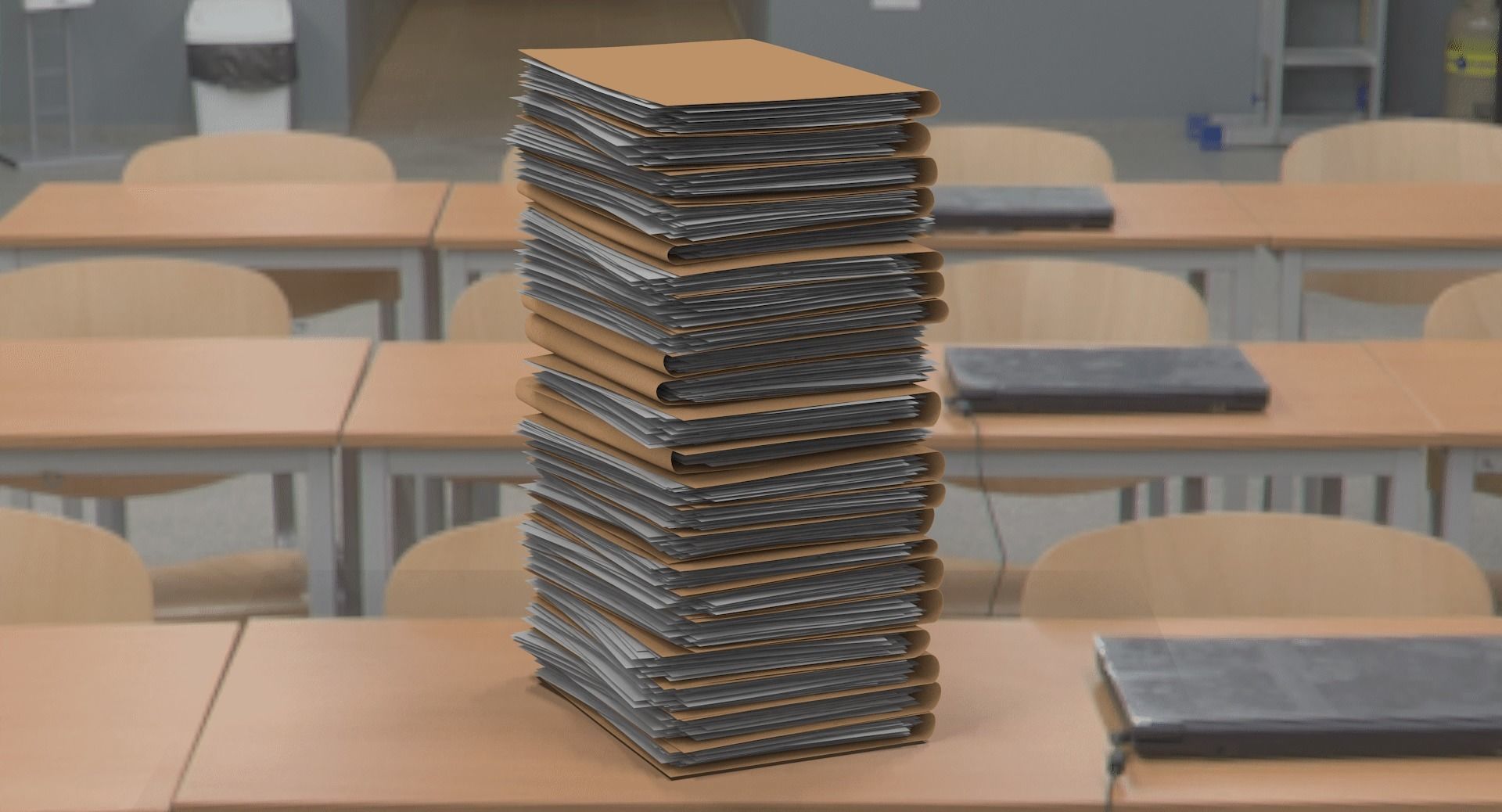 Pile of Paper Files Low-poly 3D model_23