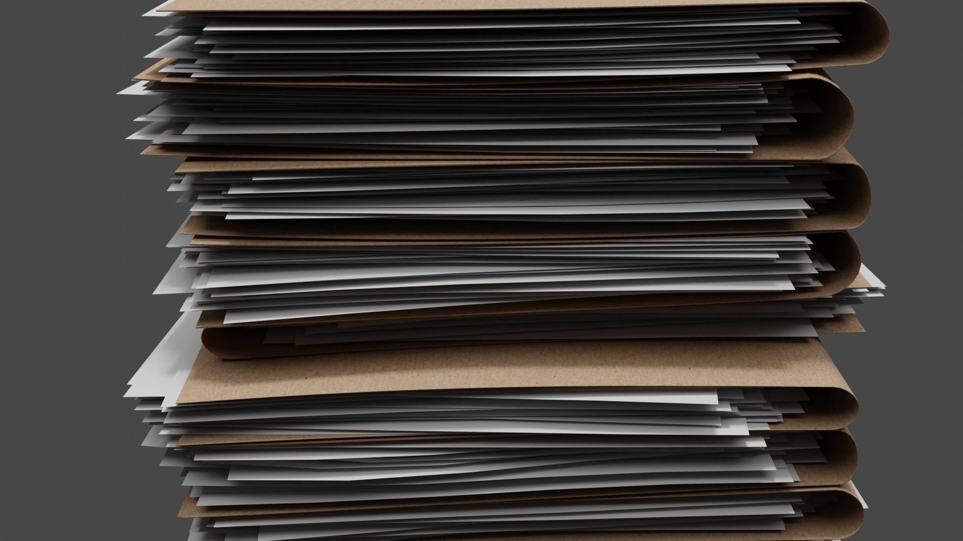 Pile of Paper Files Low-poly 3D model_2