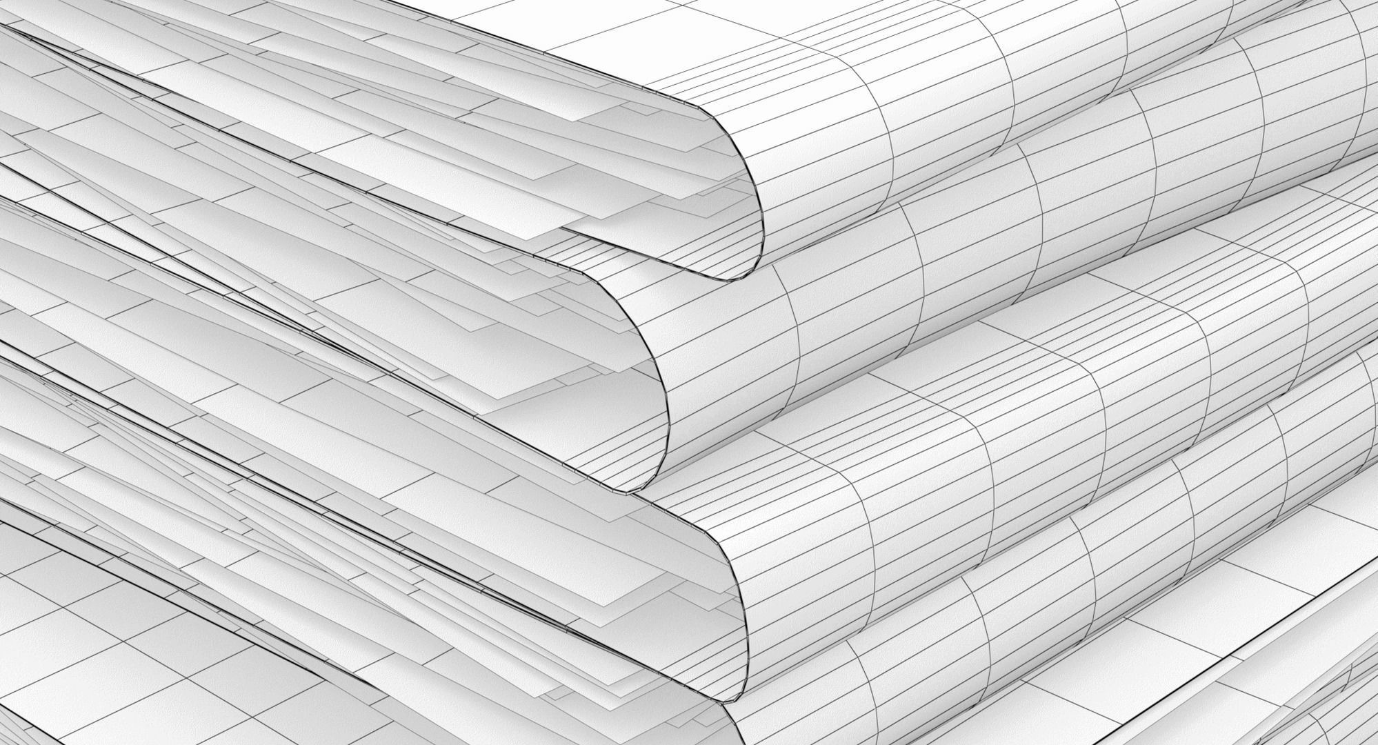 Pile of Paper Files Low-poly 3D model_18