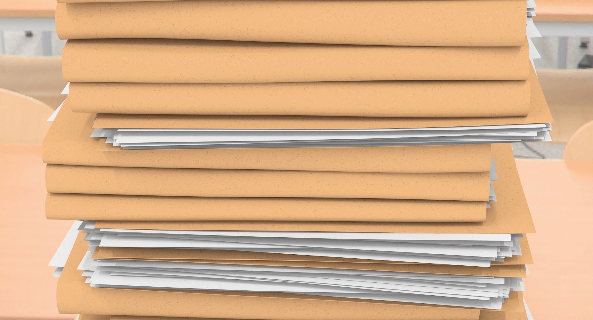 Pile of Paper Files Low-poly 3D model_9