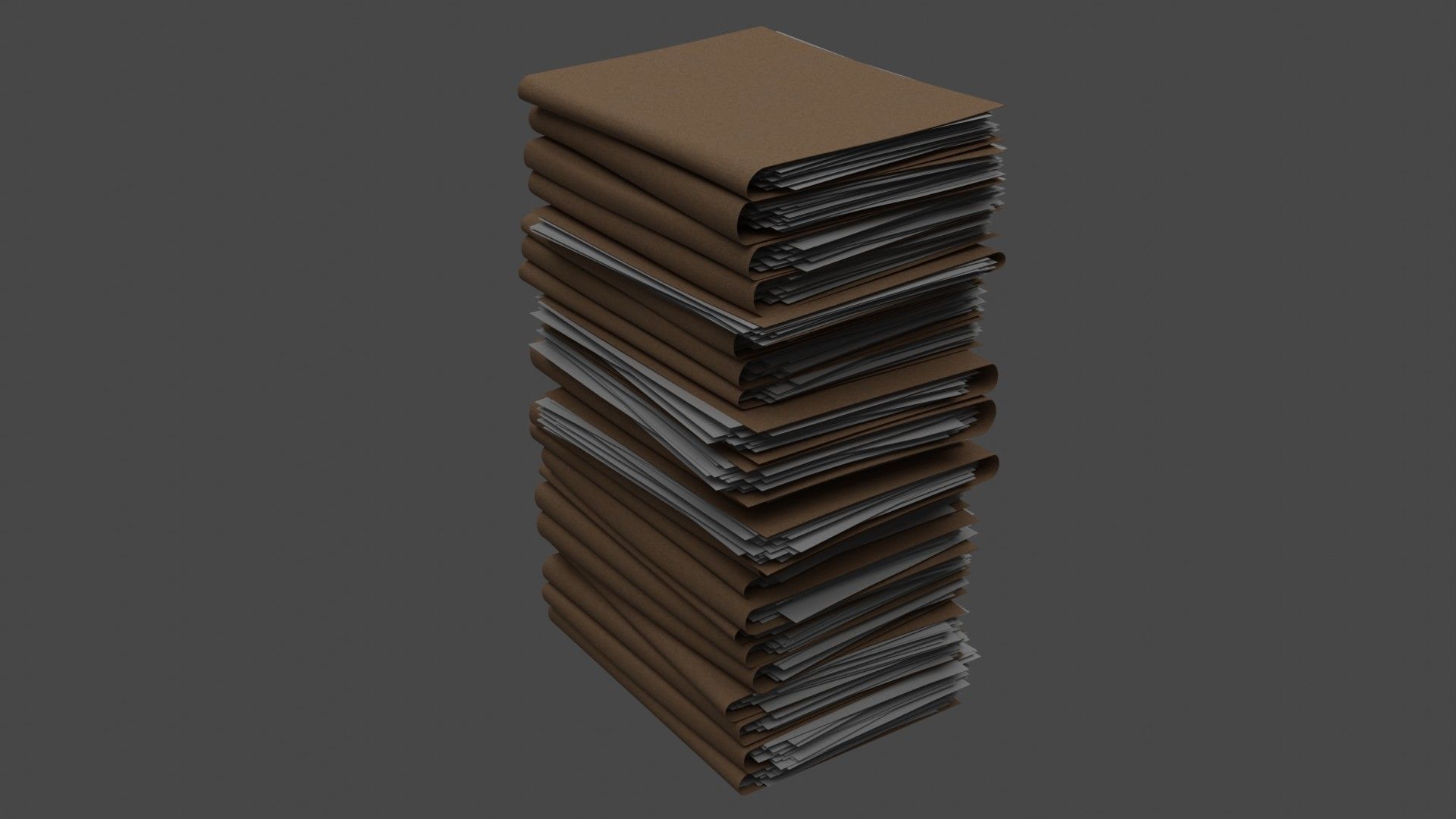 Pile of Paper Files Low-poly 3D model_6