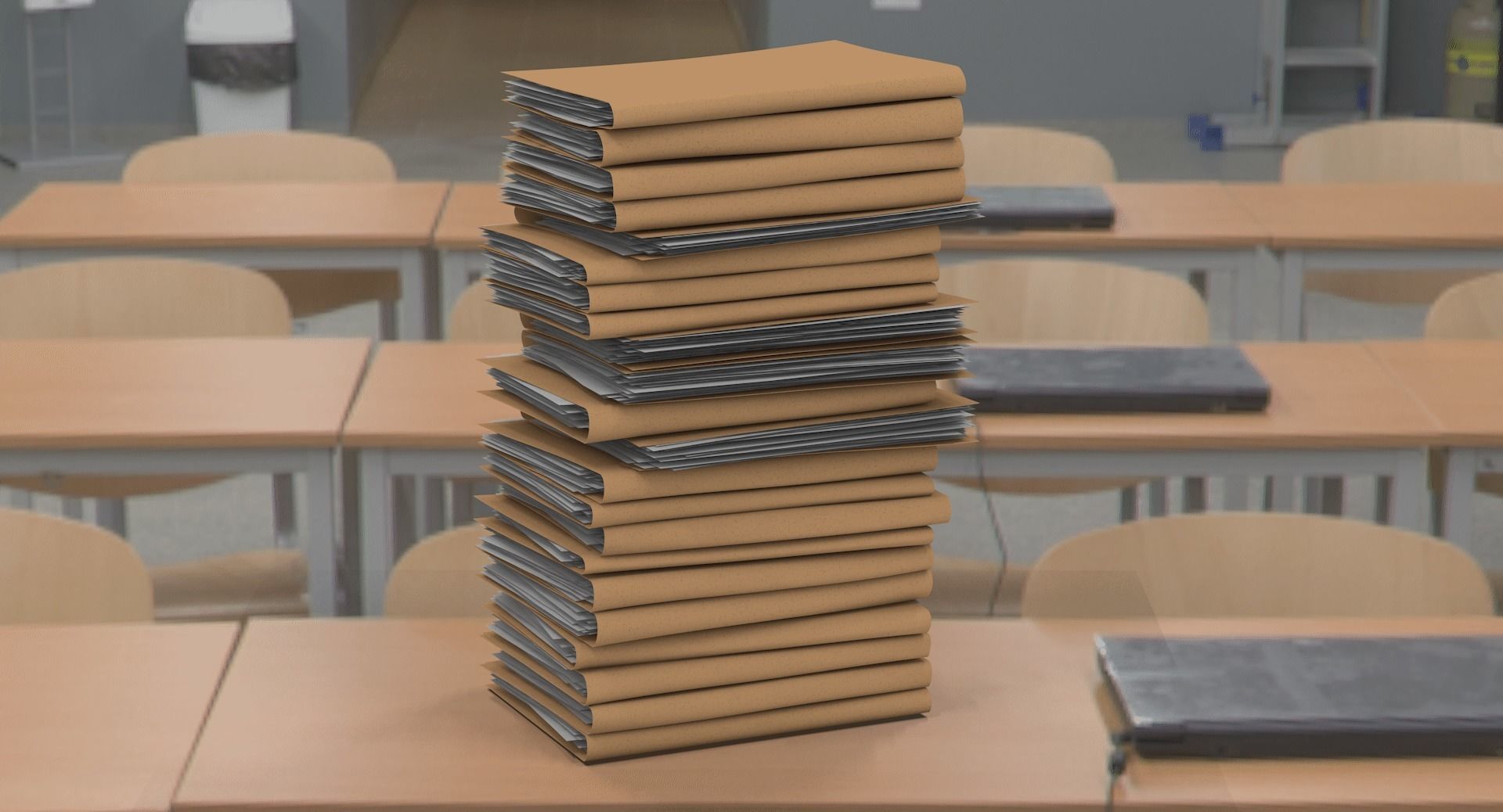 Pile of Paper Files Low-poly 3D model_22