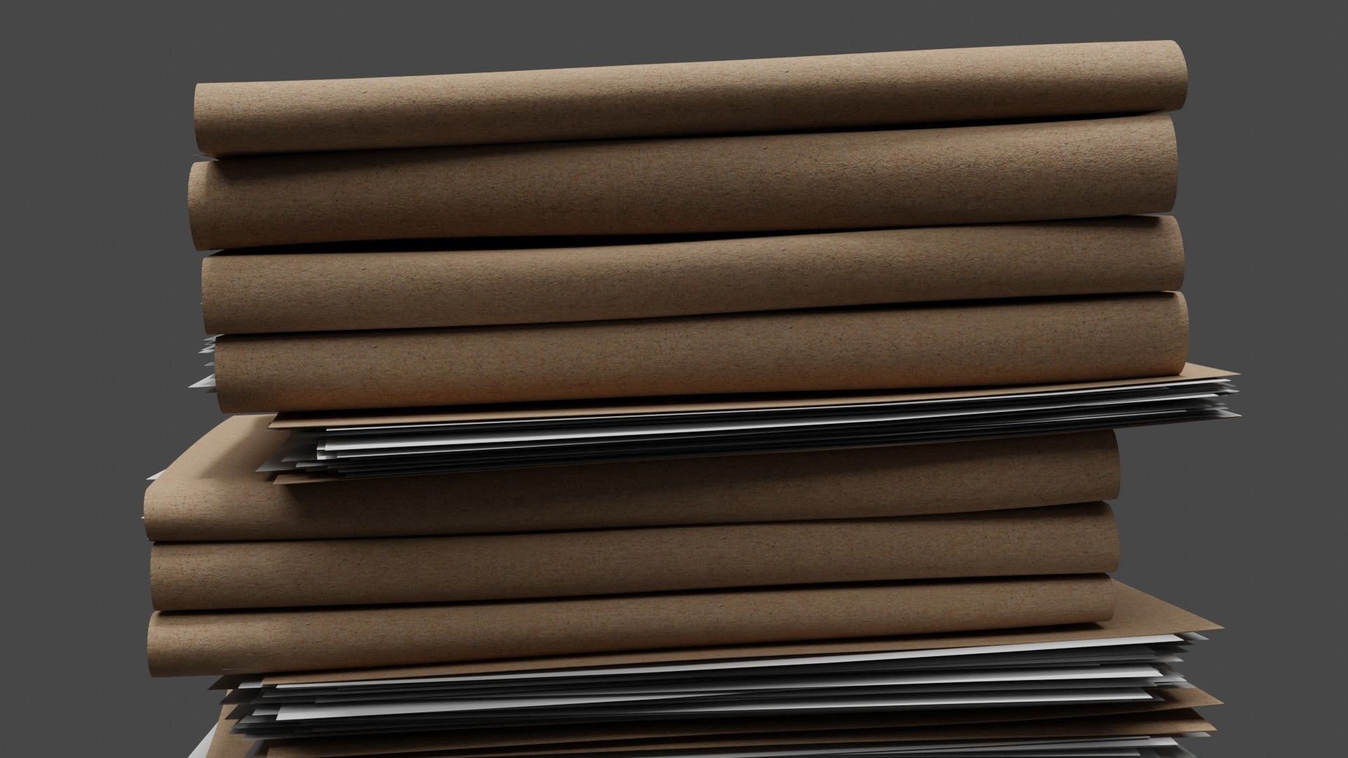 Pile of Paper Files Low-poly 3D model_4