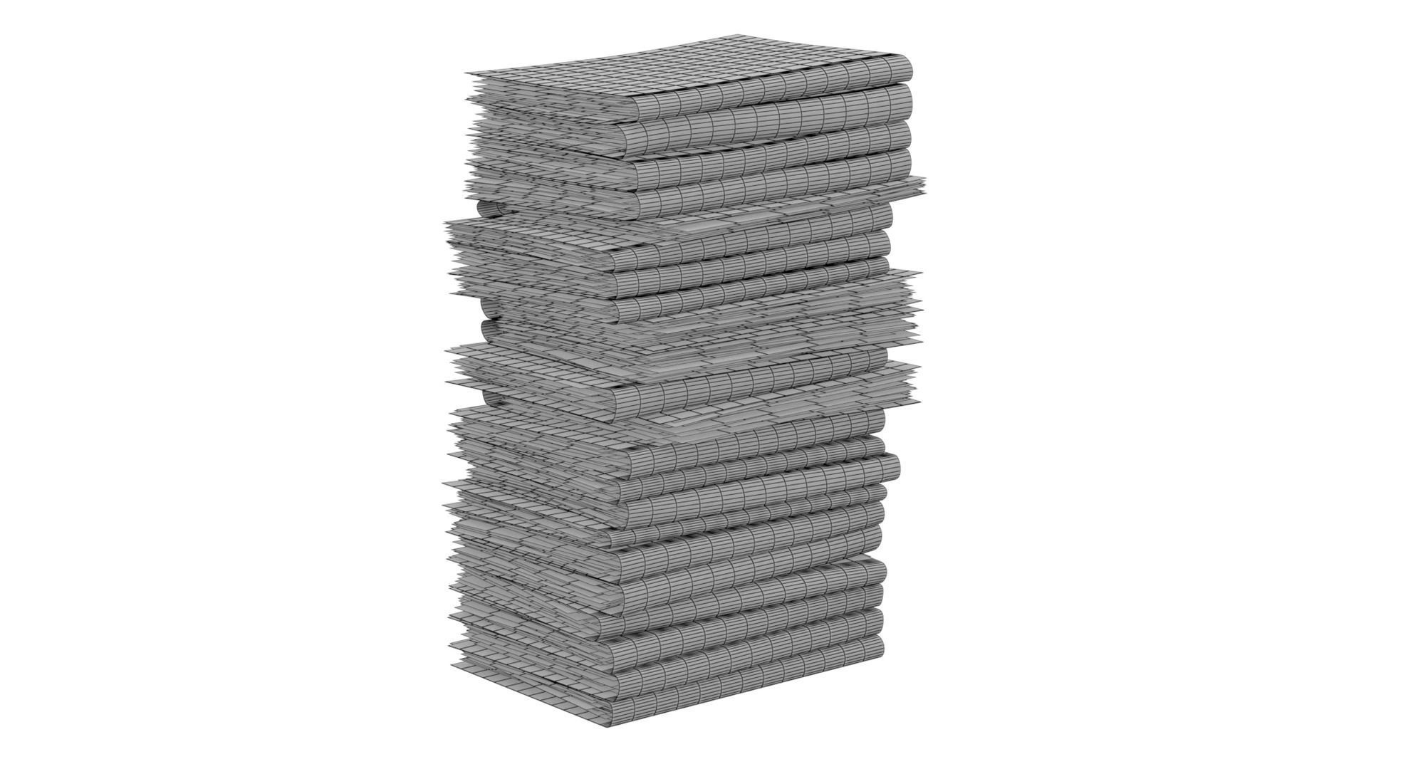 Pile of Paper Files Low-poly 3D model_17