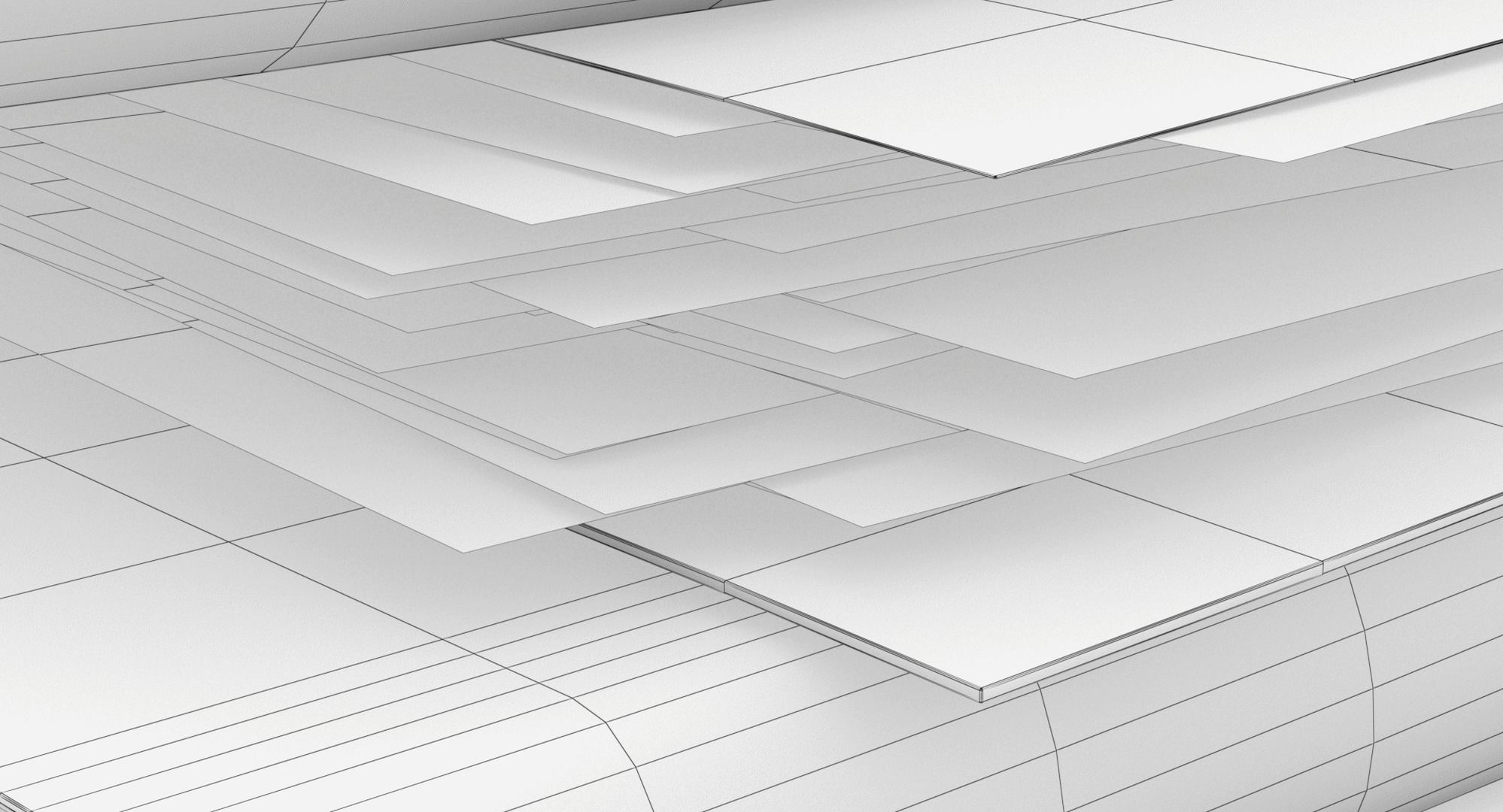 Pile of Paper Files Low-poly 3D model_21
