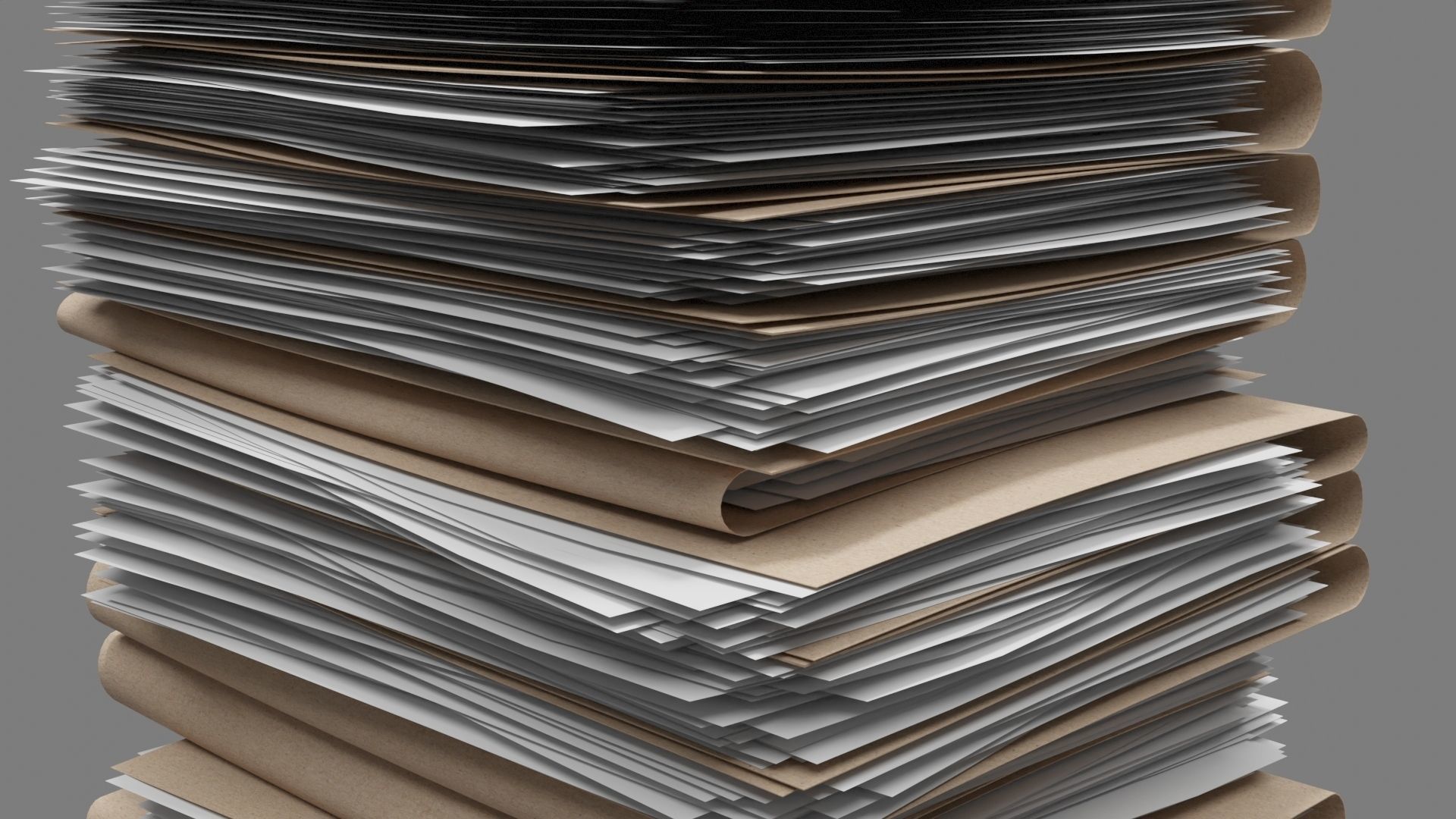 Pile of Paper Files Low-poly 3D model_3