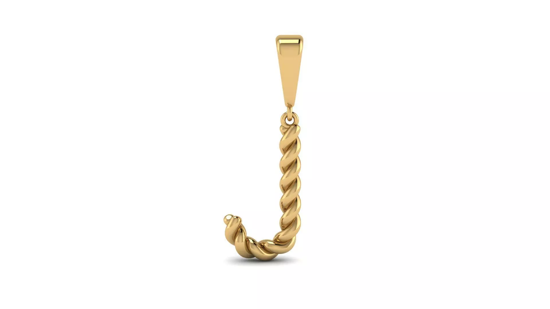 Twisted Cable Letter Pendants 15 mm Letter J 3D print model