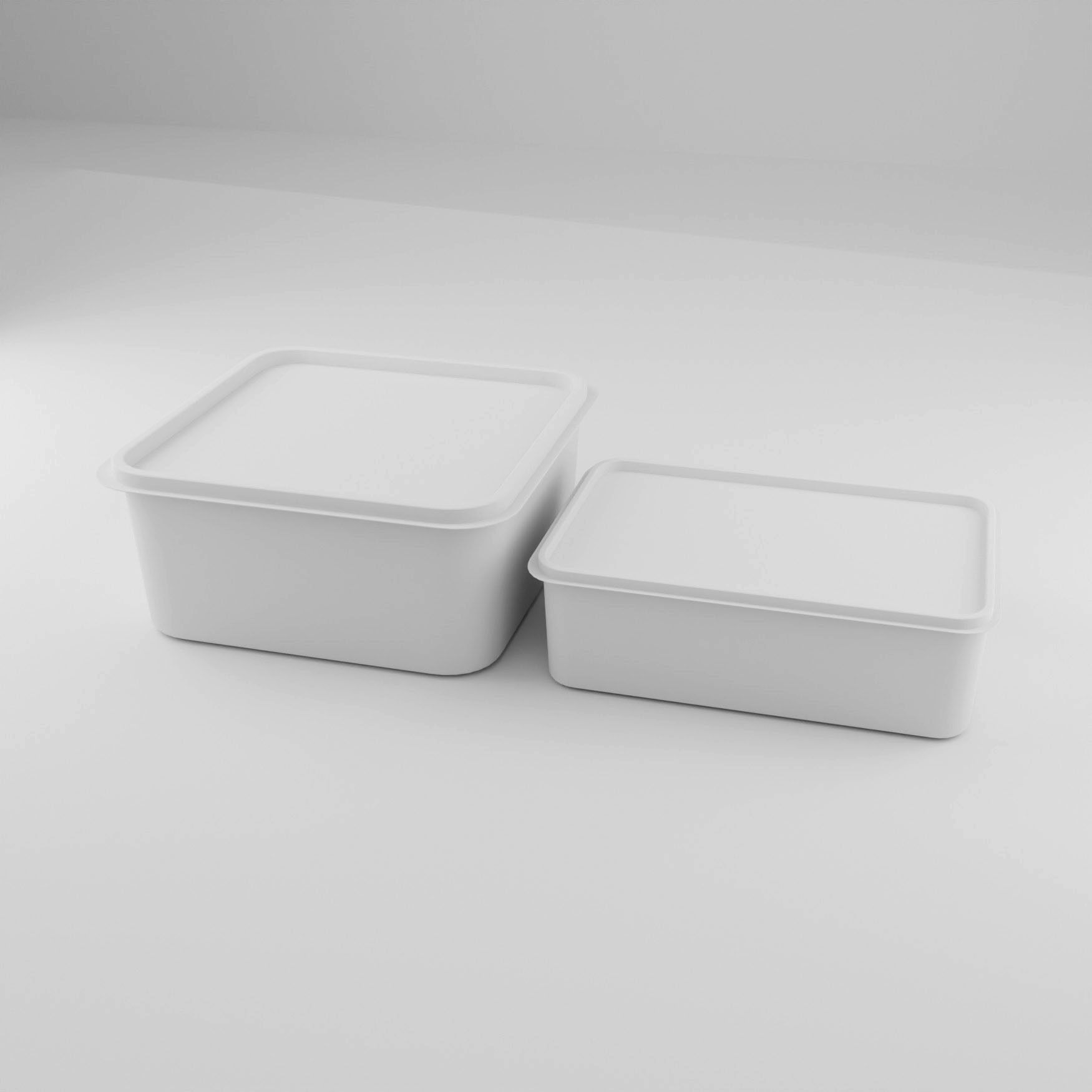 Plastic Containers for kitchen and Product Mockup Free 3D model_4