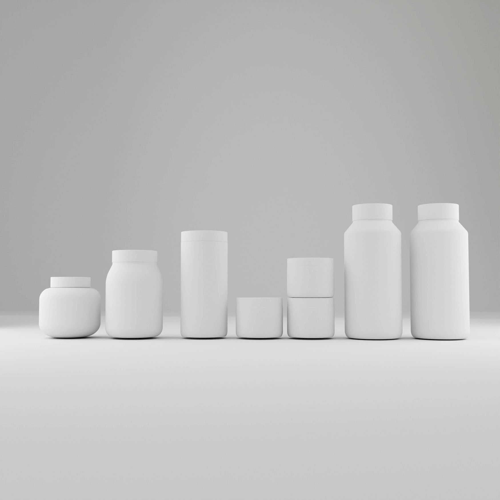 Plastic Containers for kitchen and Product Mockup Free 3D model_3