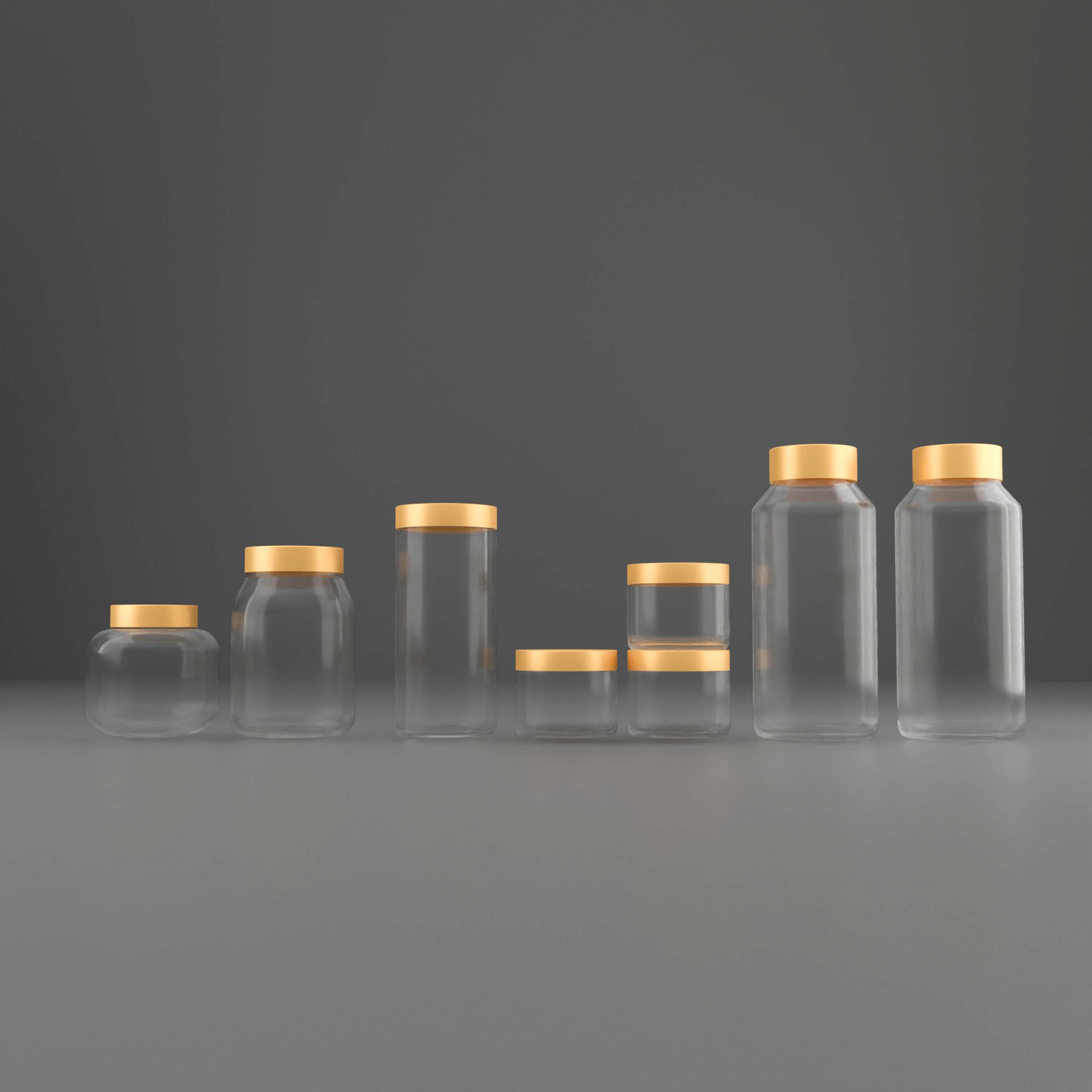 Plastic Containers for kitchen and Product Mockup Free 3D model_2