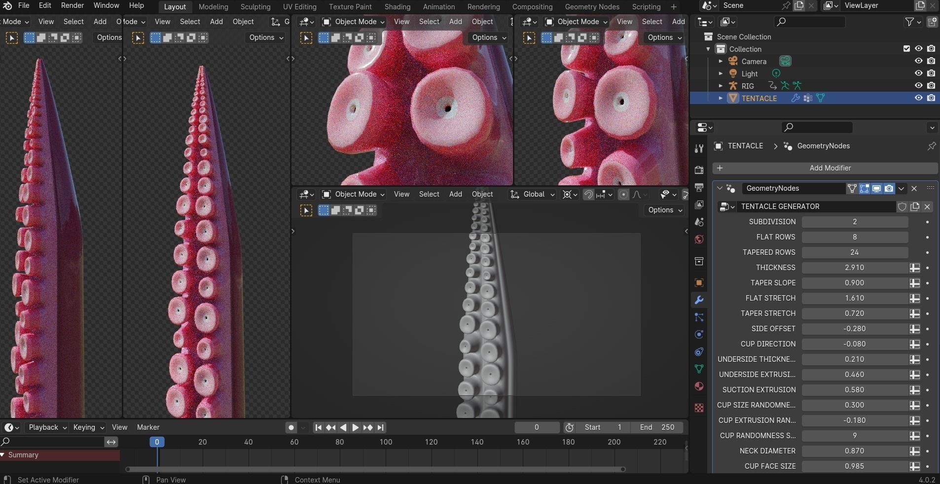 Tentacle Generator Low-poly 3D model_2