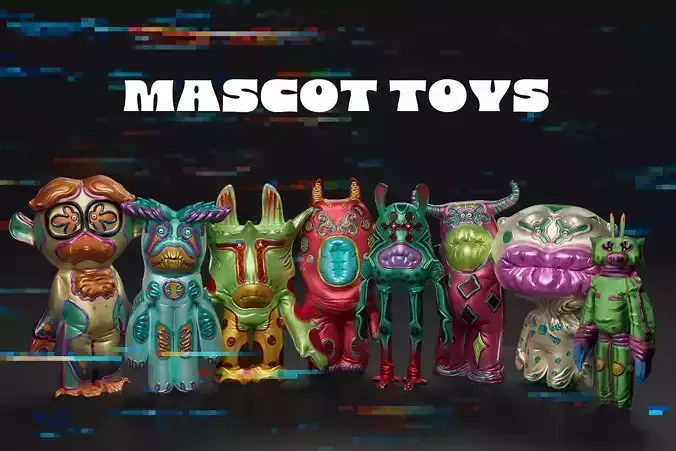 Spooky Mascot Toys - Game Ready Low Poly Horror Assets Low-poly 3D model