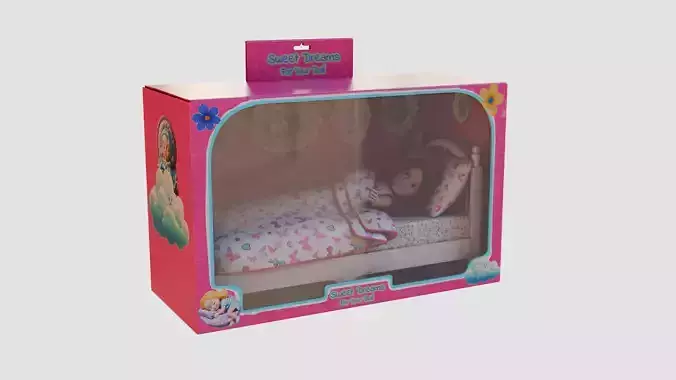 Dolls and their accessories Doll Bed Low-poly 3D model