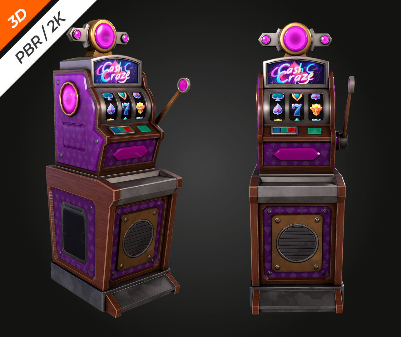 Slot Machine Low-poly 3D model_4