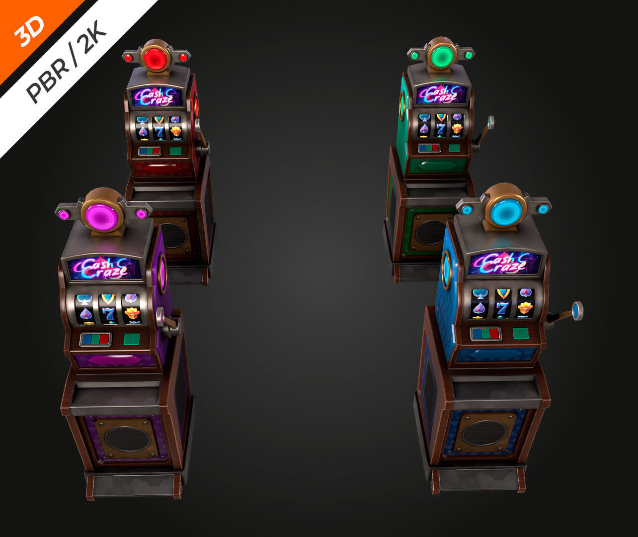 Slot Machine Low-poly 3D model_11