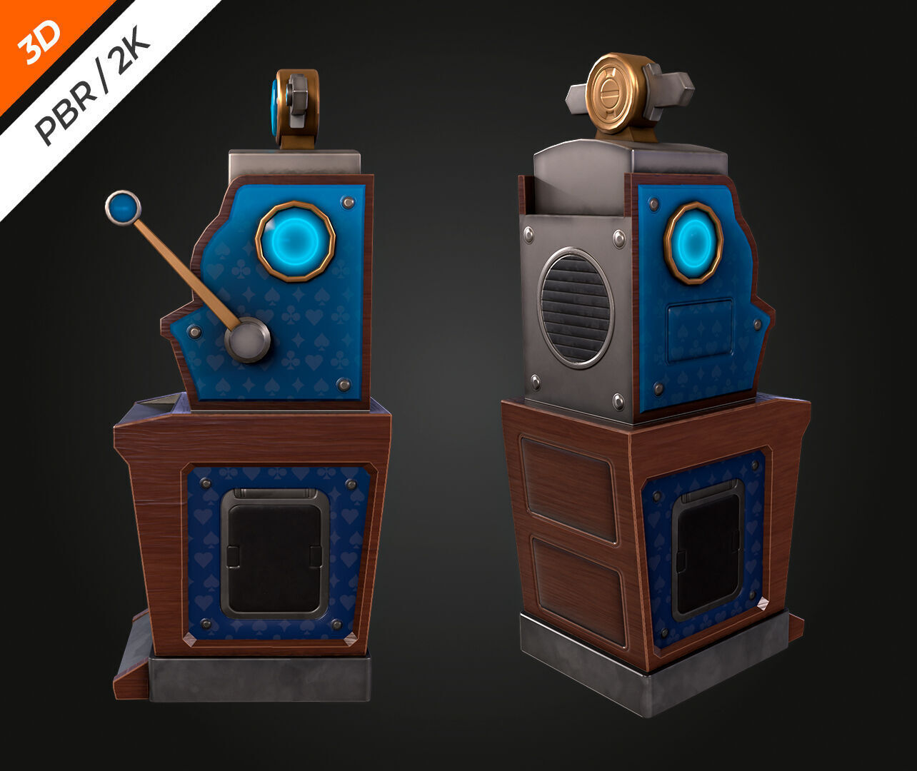 Slot Machine Low-poly 3D model_6