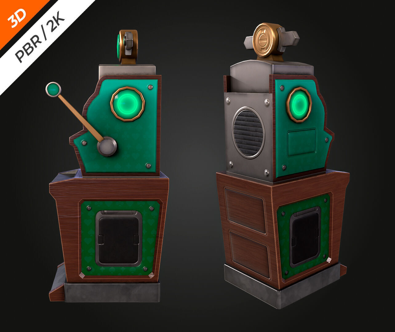 Slot Machine Low-poly 3D model_7