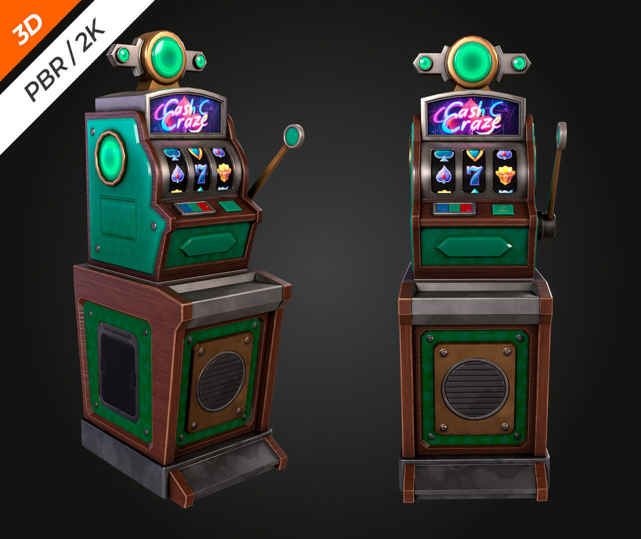 Slot Machine Low-poly 3D model_3