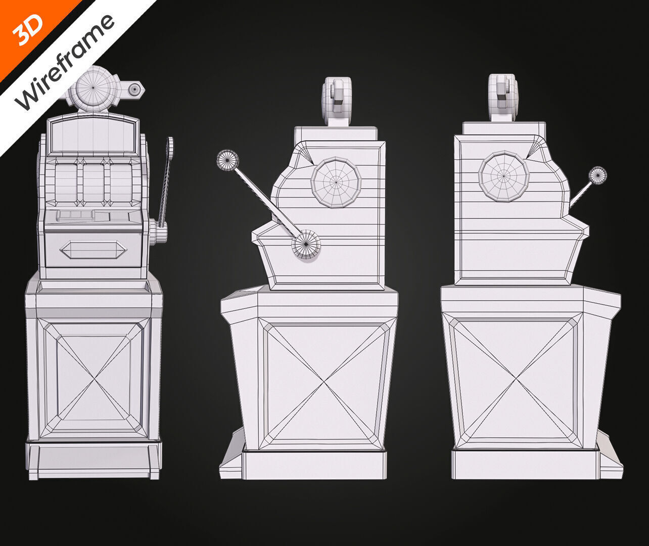 Slot Machine Low-poly 3D model_13