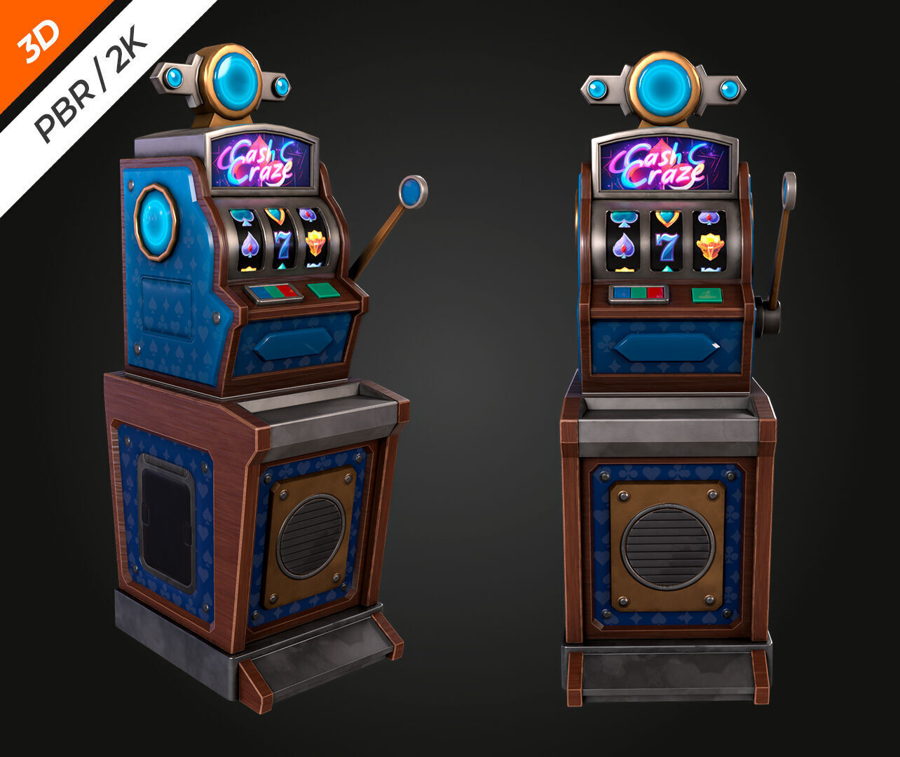 Slot Machine Low-poly 3D model_2