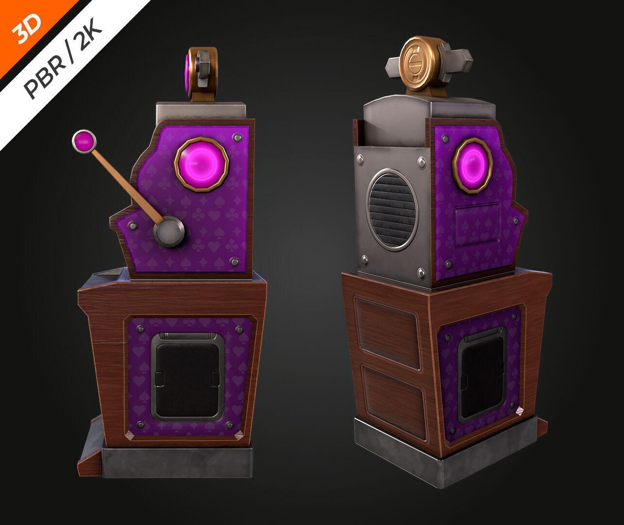 Slot Machine Low-poly 3D model_8