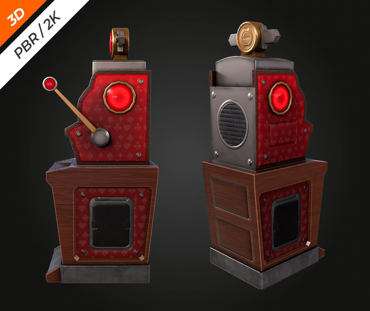 Slot Machine Low-poly 3D model_9