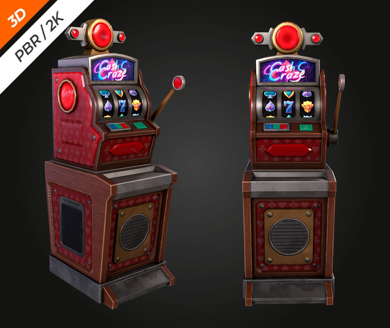 Slot Machine Low-poly 3D model_5