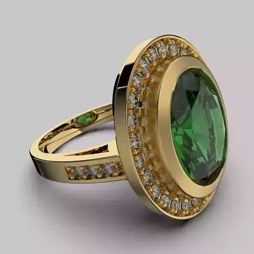  Printable jewelry ring gem oval 12x10mm STL