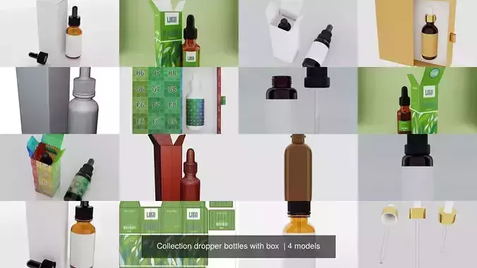 Collection dropper bottles with box 