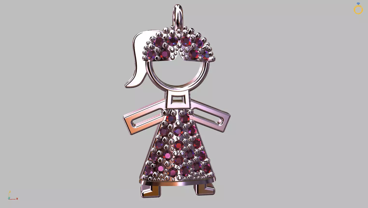 Little Girl Pendant 3D print model