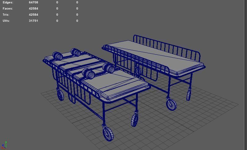 Hospital Bed 3D model_11