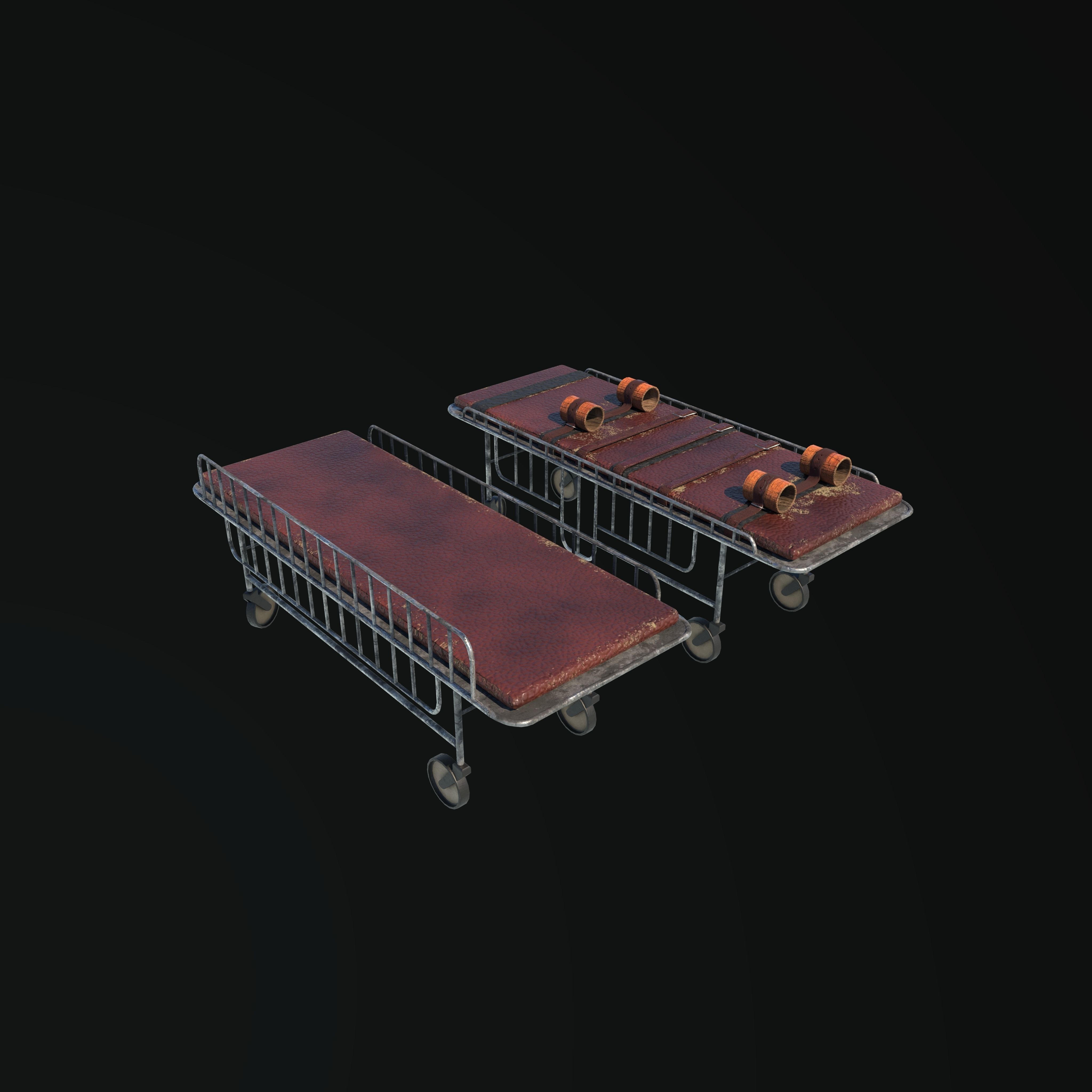 Hospital Bed 3D model_3