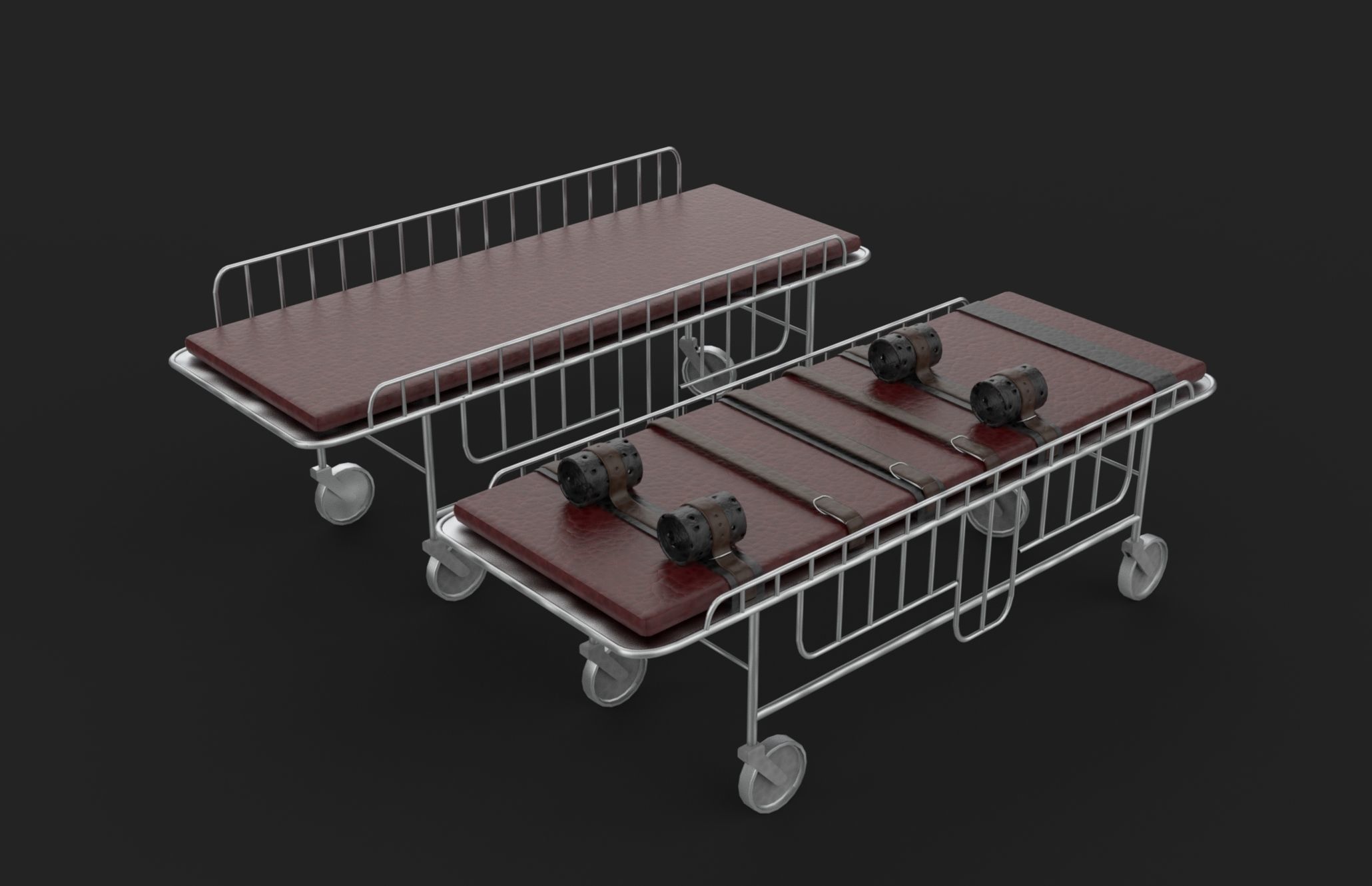 Hospital Bed 3D model_5