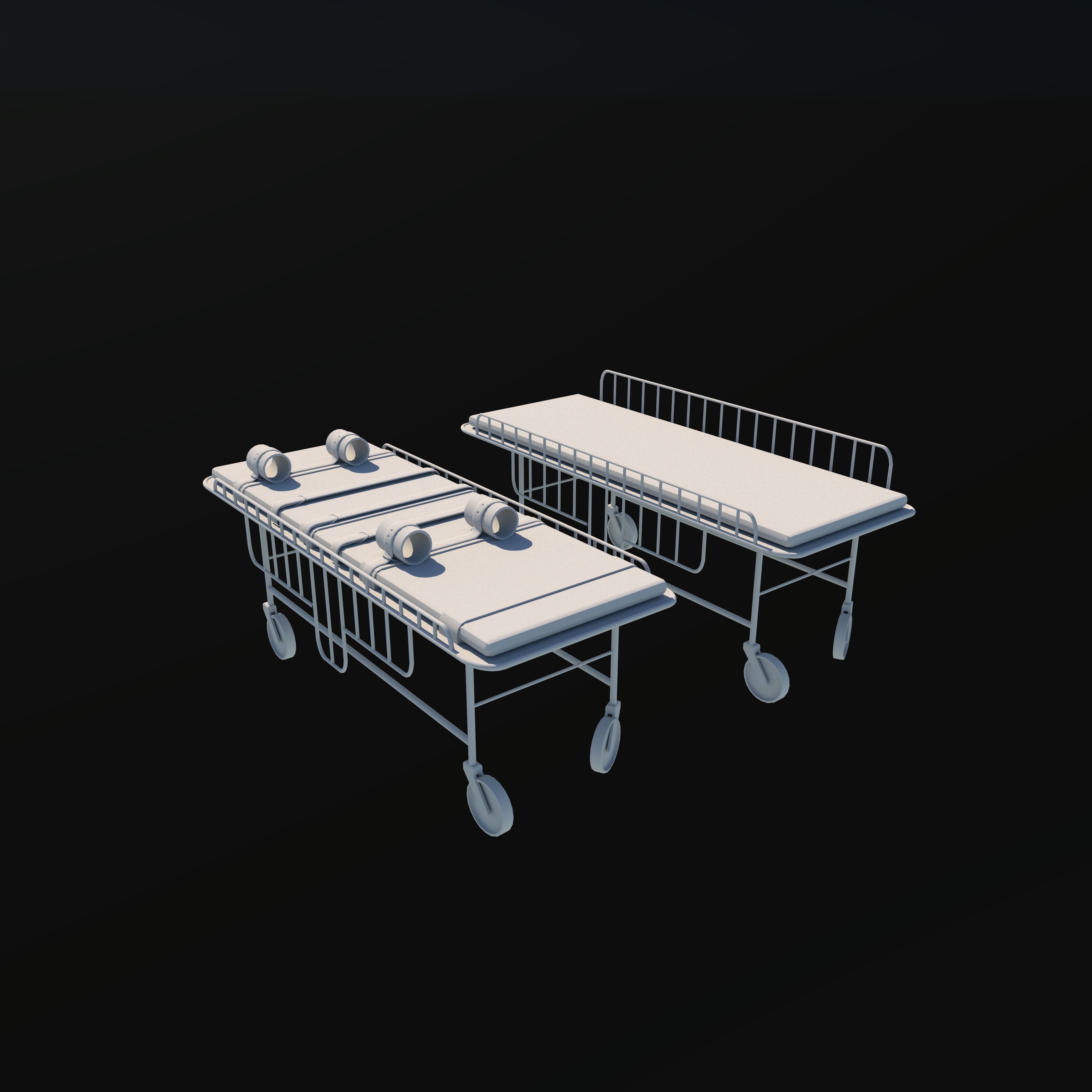 Hospital Bed 3D model_9