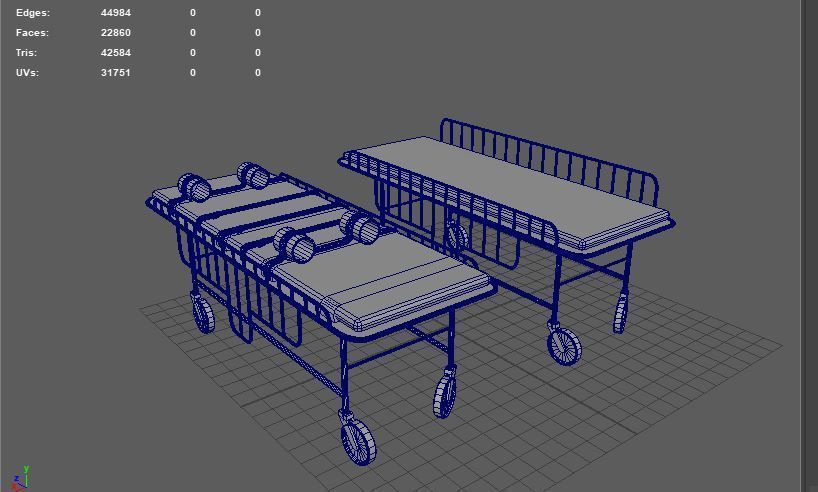 Hospital Bed 3D model_10