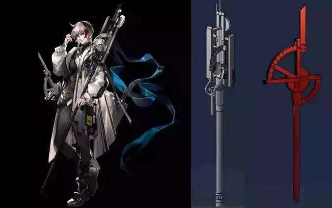 Elysium Staff from Arknights 3D print model