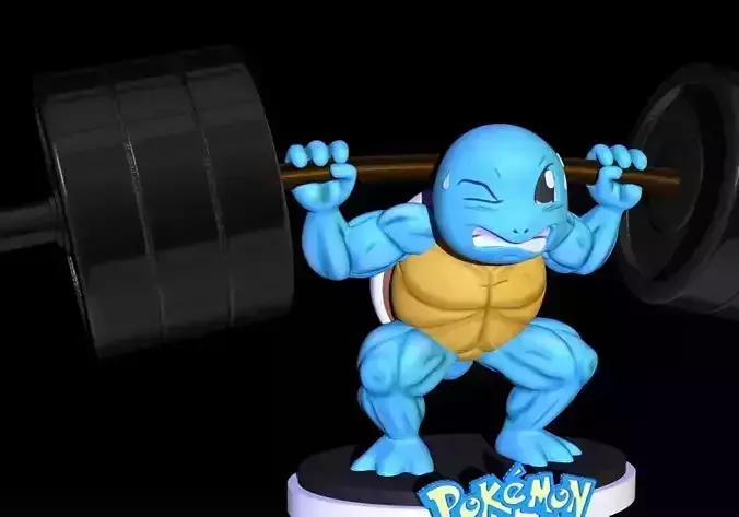 SQUIRTLE POKEMON GYM swole 3D print model
