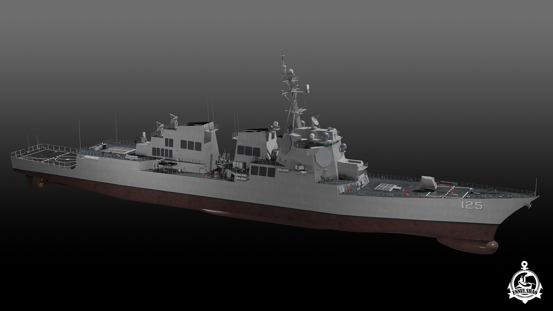 USS Jack H Lucas - Arleigh Burke Flight III 3D model_5
